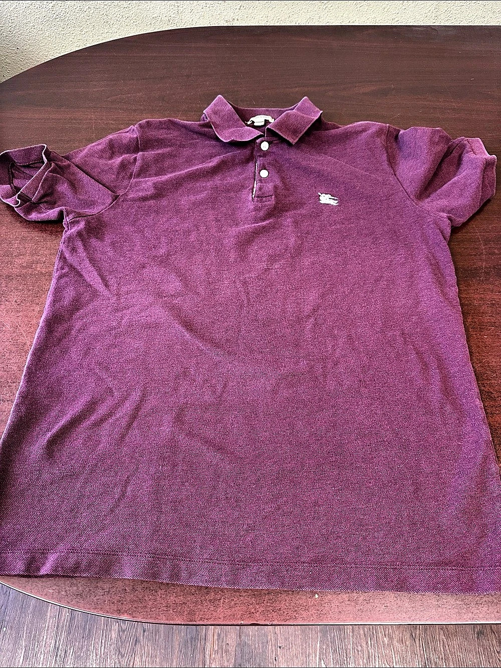 Burberry Brit Cotton Pique Polo Shirt Purple Cotton Polo